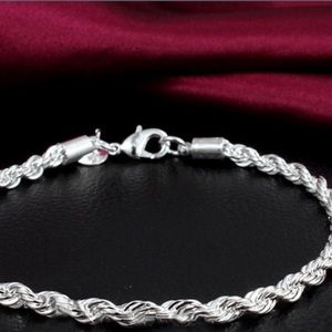 Sterling Silver Rope Bracelet Stamped .925